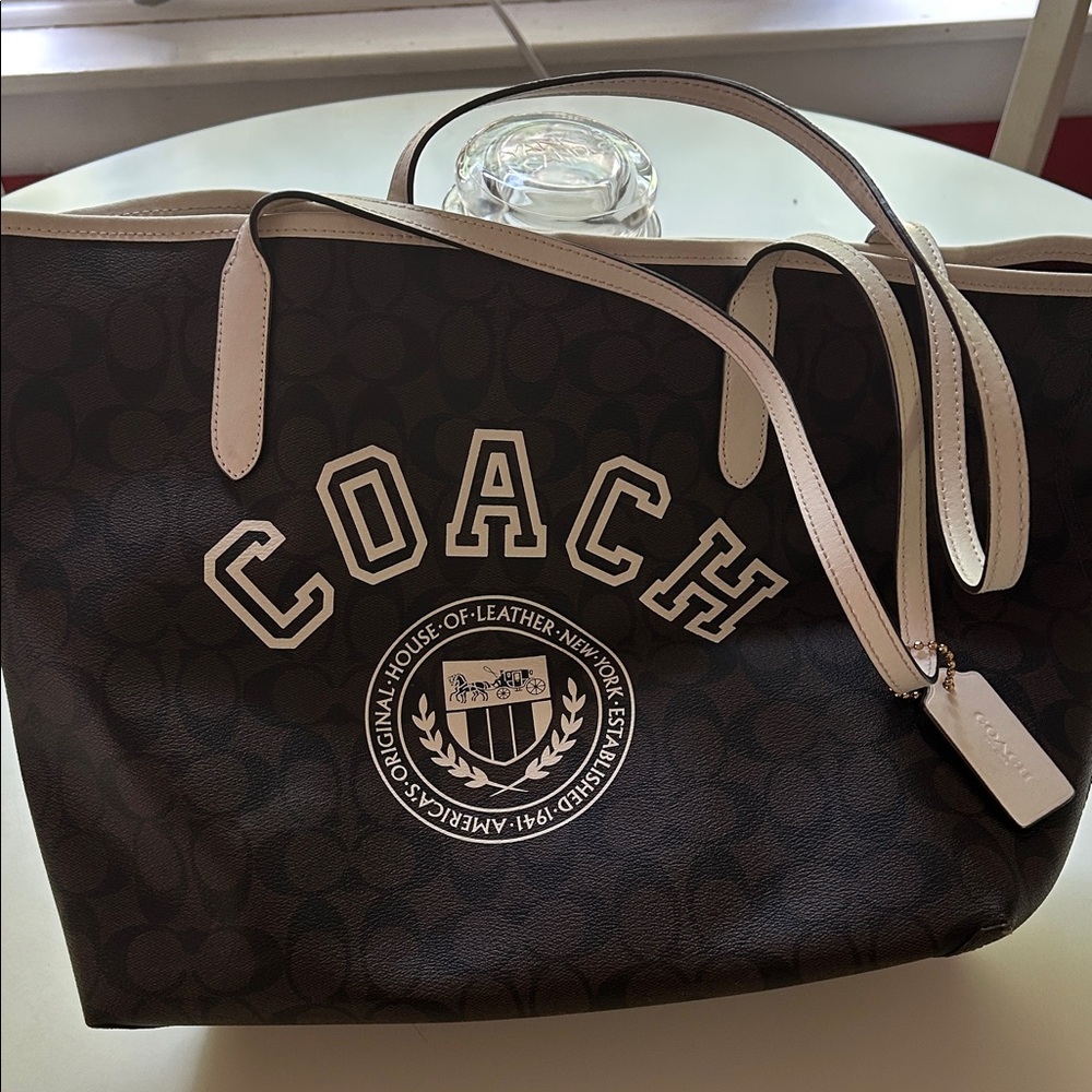 Coach Signature Brown and Cream Tote